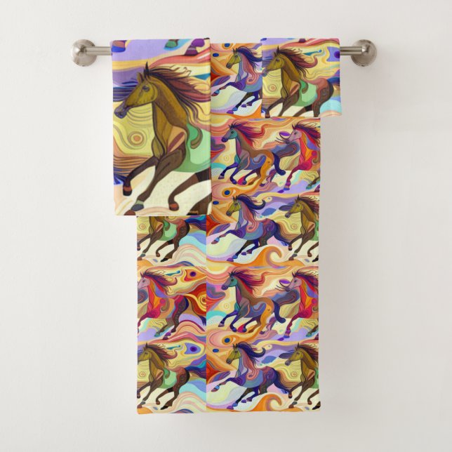 Wild Horses Bath Towel Set (Insitu)