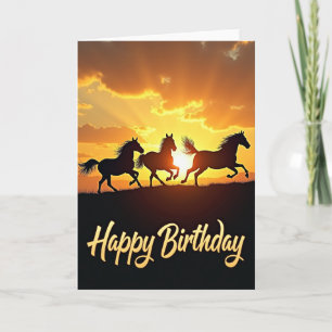Wild Horses Birthday Card