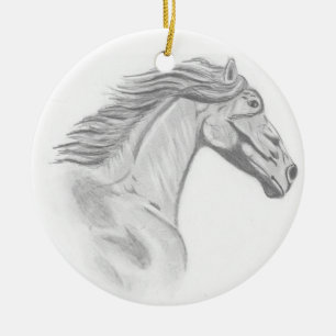 Wild Horses Ceramic Ornament
