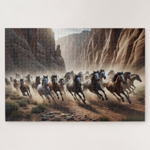 Wild Horses, Galloping Horses, Majestic Animals,  Jigsaw Puzzle