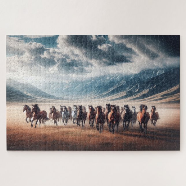 Wild Horses, Galloping Horses, Majestic Animals,  Jigsaw Puzzle (Horizontal)