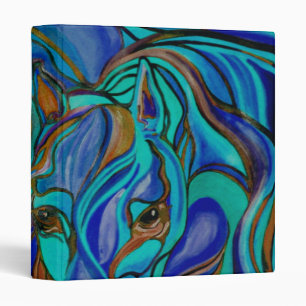 Wild Horses In Brown and Teal Binder