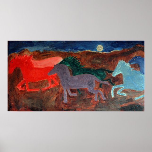 Wild Horses in Moonlight Poster (Front)