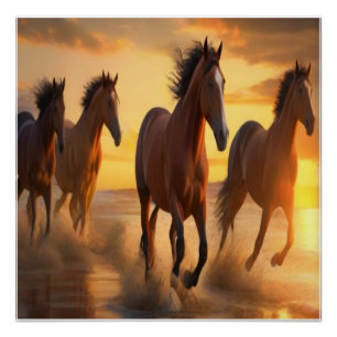 Wild Horses in Sunset Splendour Poster