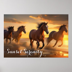 Wild Horses in Sunset Splendour Poster