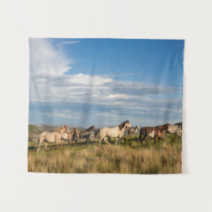 Wild Horses in Theodore Roosevelt National Park Tapestry