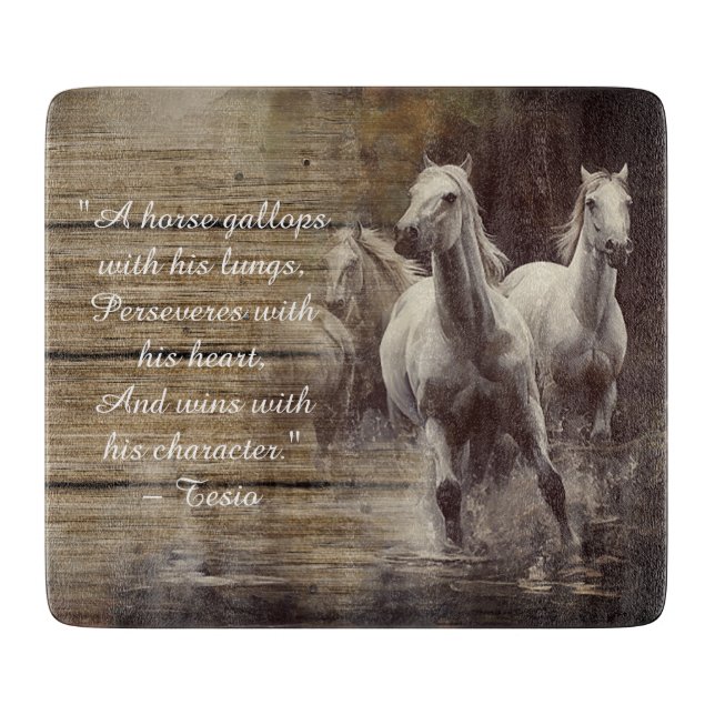 Wild Horses Inspirational Quote Cutting Board (Front)