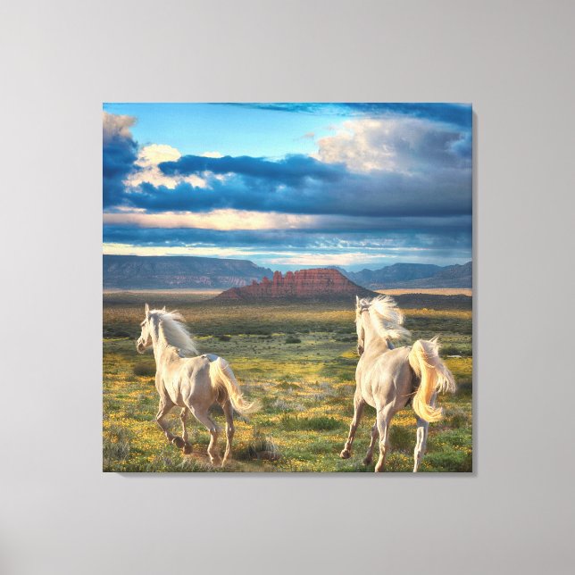 WILD HORSES “Live to Run” Canvas Print (Front)
