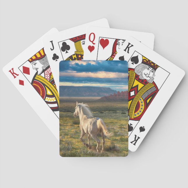 WILD HORSES  “Live to Run” Playing Cards (Back)