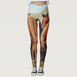 Wild Horses Livno Nature Scene Leggings