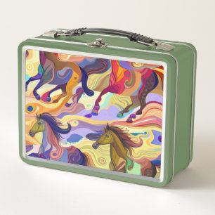 Wild Horses Metal Lunch Box