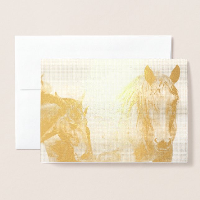 WILD HORSES OF UTAH MARE AND FOAL Foil Card (Front With Envelope)
