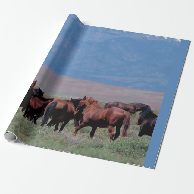 Wild Horses Out West Wrapping Paper (Unrolled)