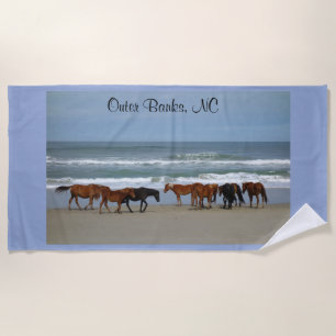 Wild Horses Outer Banks NC Beach Towel