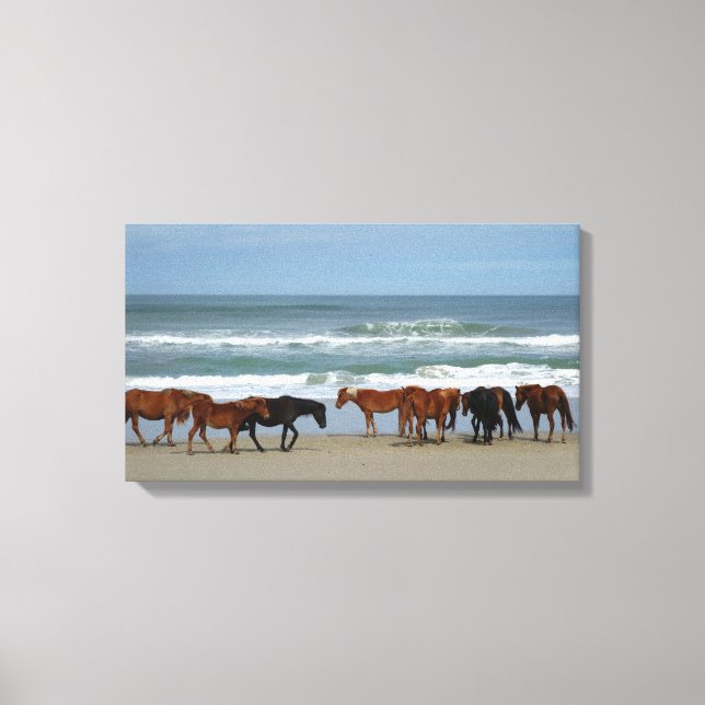 Wild Horses Outer Banks NC Canvas (Front)