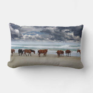 Wild Horses Outer Banks OBX NC Lumbar Pillow
