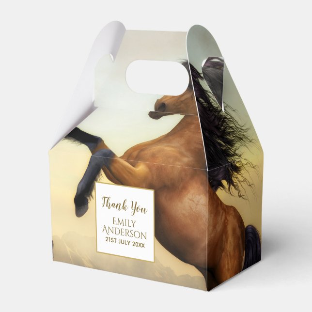 Wild HORSES Party Supplies Equestrian - ADD PHOTO Favor Box (Front Side)