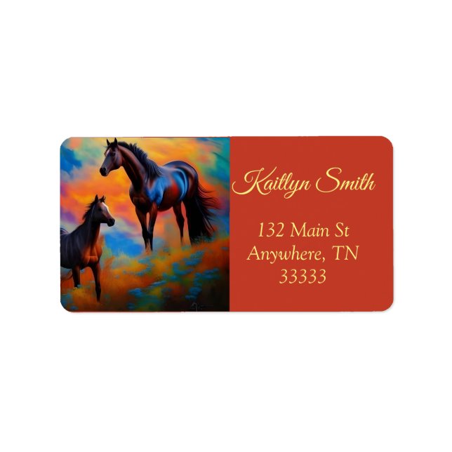 Wild Horses *personalize* Label (Front)