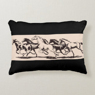 wild horses print accent pillow