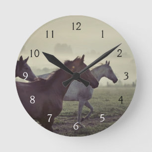 Wild horses round clock