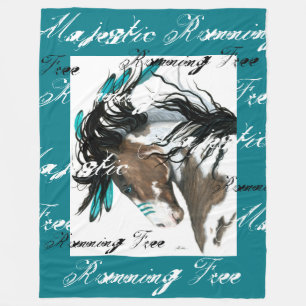 Wild horses Running Free Blanket by Bihrle
