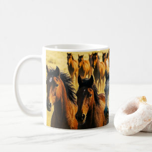Wild Horses Running Free Coffee Mug