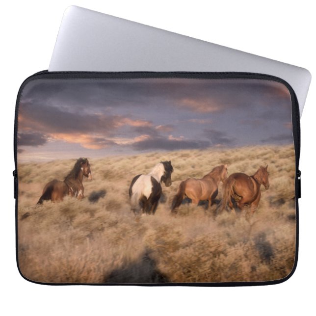 Wild Horses Running Laptop Sleeve (Front)