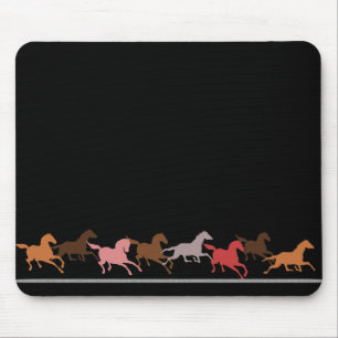 Wild horses running mouse pad