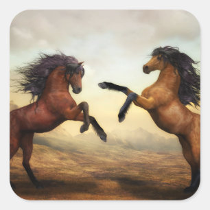 Wild Horses Square Sticker