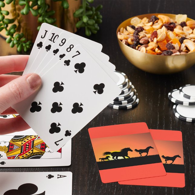 Wild Horses Sunset Silhouette Playing Cards (Creator Uploaded)
