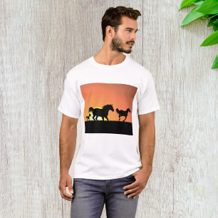 Wild Horses Sunset Silhouette T-Shirt
