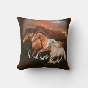 Wild Horses Throw Pillow