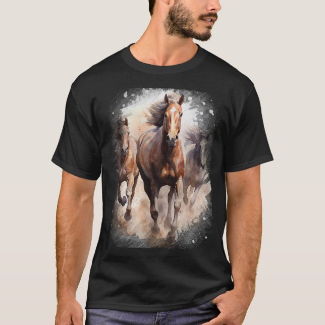  Wild Horses Thundering Hoofs T-Shirt (Front)