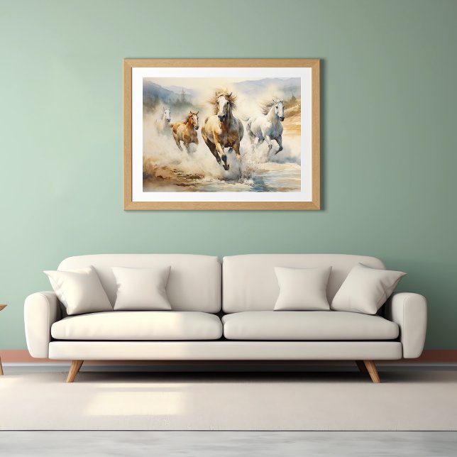 Wild Horses, Watercolor Art Poster (Creator Uploaded)