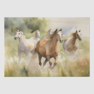 Wild Horses Watercolor Decoupage Tissue Paper