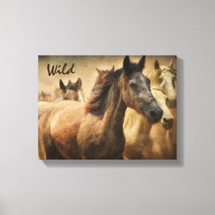 Wild Horses, Western Art Canvas Print