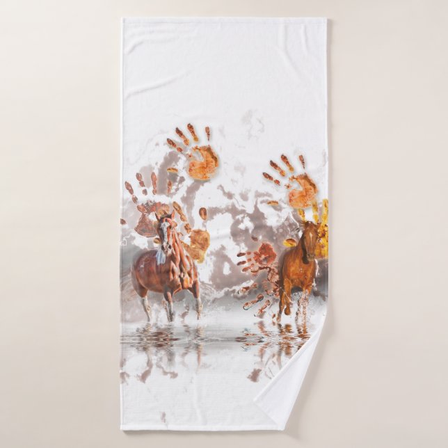 Wild Horses WILD HANDS Bath Towel (Bath Towel)