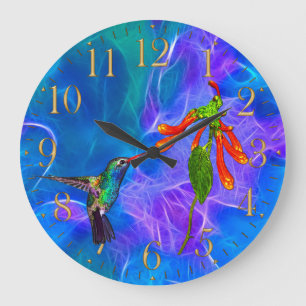 Wild Hummingbird Bird-lover's Art Clock
