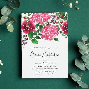 Wild Hydrangea Graduation Party Invitation