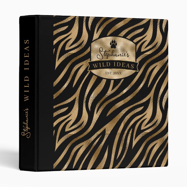 Wild Ideas Gold Label Zebra BG ID1160 Binder (Front/Spine)