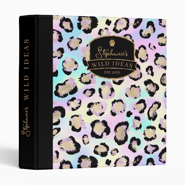 Wild Ideas Holographic Leopard Spots ID1161 Binder (Front/Spine)