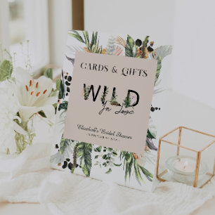 Wild In Love   Jungle Bridal Shower Pedestal Sign