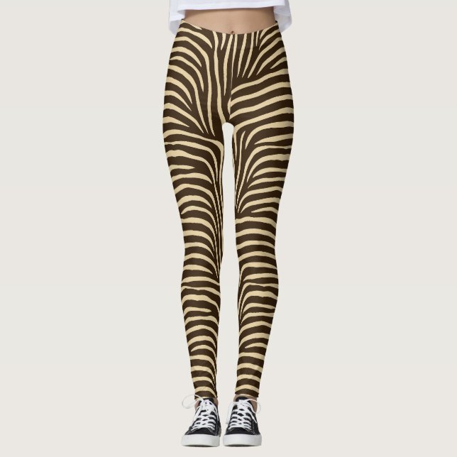 Wild Ink Zebra in Negative Leggings (Front)