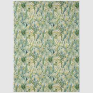 Wild Iris Ivory Green Yellow Tissue Paper