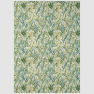 Wild Iris Ivory Green Yellow Tissue Paper