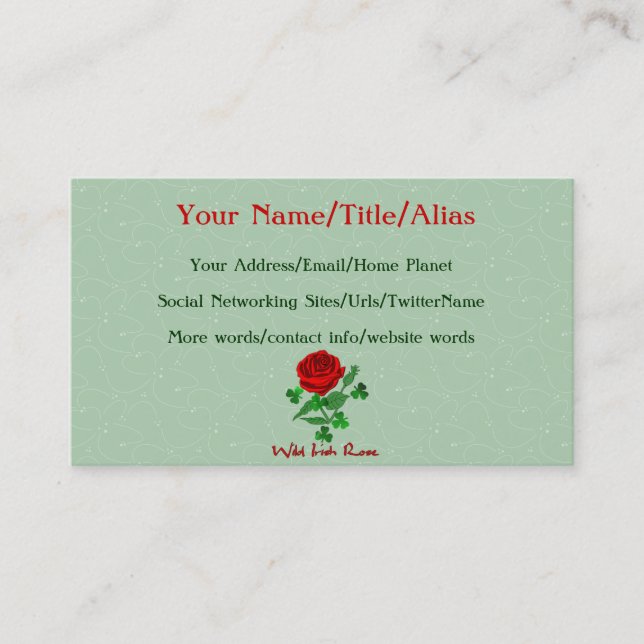 Wild Irish Rose Business Card (Front)