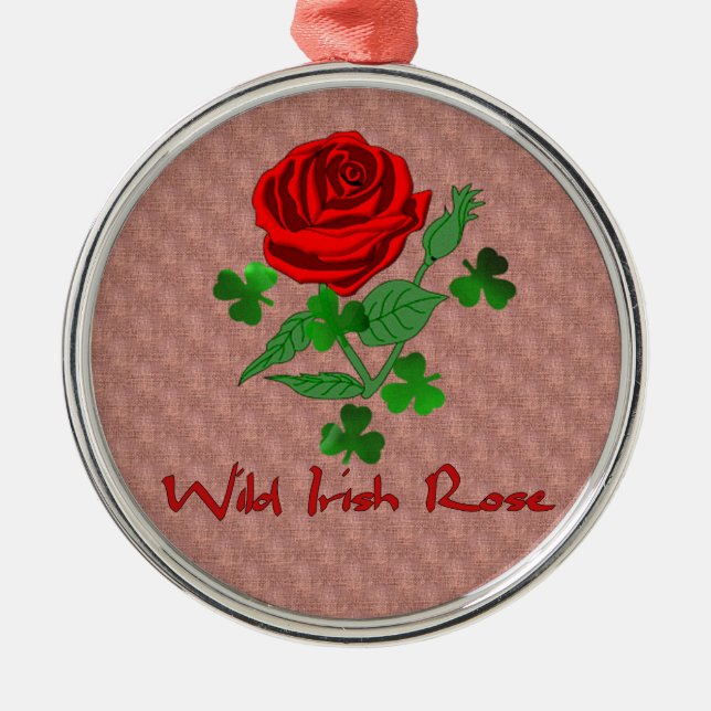 Wild Irish Rose Metal Ornament (Front)