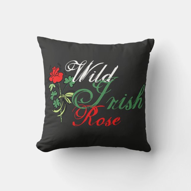 Wild Irish Rose T-Shirt Throw Pillow (Front)