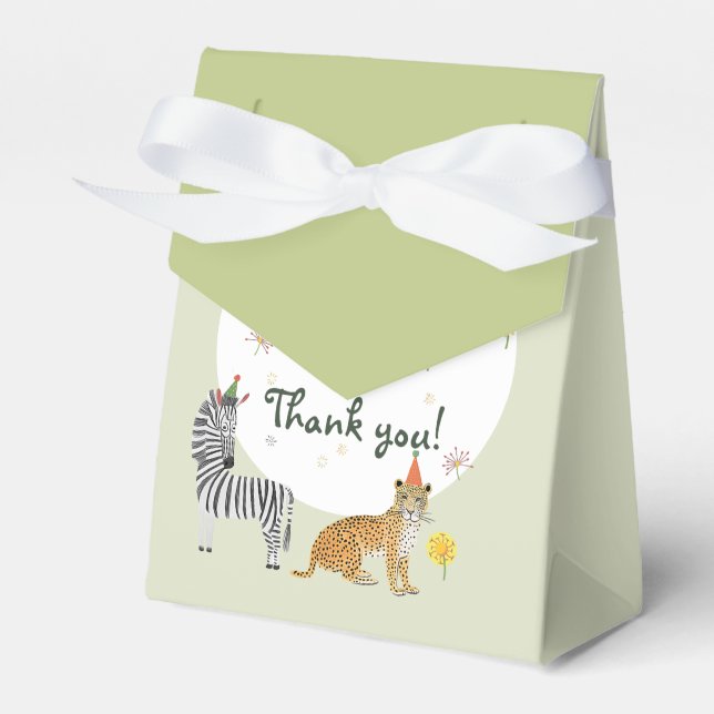 Wild Jungle Birthday Favor Box (Front Side)