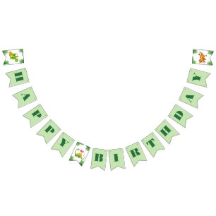 Wild Jungle Dinosaur Adventure Kids Birthday Bunting Flags